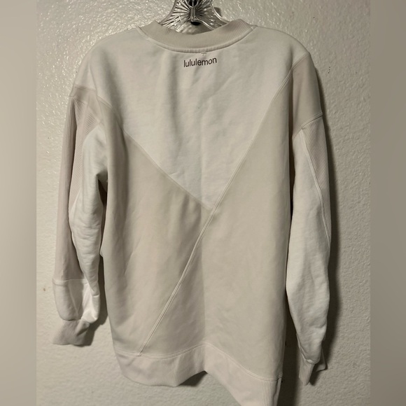Lululemon Perfectly Oversized Crew Neck Sweatshirt Patchwork Cream - Picture 5 of 13